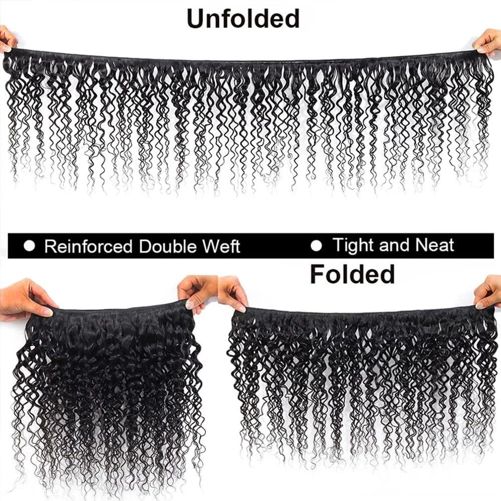 Gemmrnny Gemmrnny Curly Bundles Human Hair 18 20 22 Inch Soft and Thick 3 Bundles Water Wave Human Hair Bundles 12A Brazilian Deep Wave Bundles 100% Unprocessed Wet and Wavy Bundles Human Hair