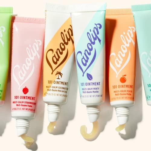 Lanolips Lanolips 101 Ointment - Lanolin Lip Balm for Smooth, Hydrated & Healthy Lips - Multipurpose Ointment with Lanolin Oil for Dry Cuticles & More - Peach (0.52 oz)