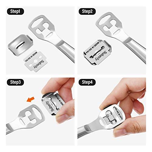 Mudder Mudder 120 Pieces Callus Shaver Replacement Blades Corn Plane Stainless Steel Blades Foot Care Tool for Removing Callus