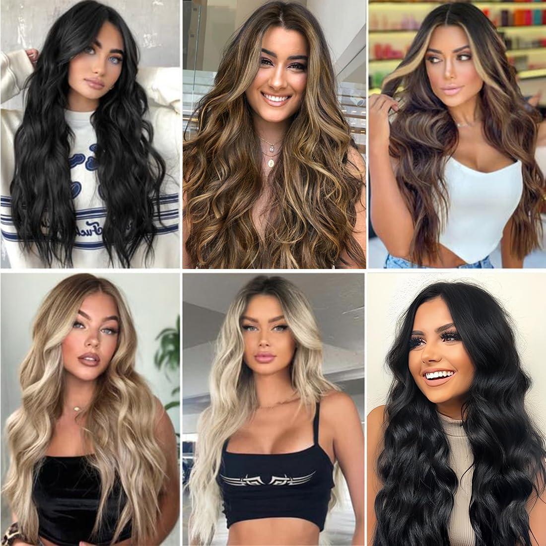 N BLE STAR N BLE STAR Body Wave Wig Lace Front Wig Pre-Plucked HD Glueless 13X5X1 Synthetic Lace Front Wigs for Women 180 Density 30 Inch Synthetic Wig (TAT 6/27/1001E)