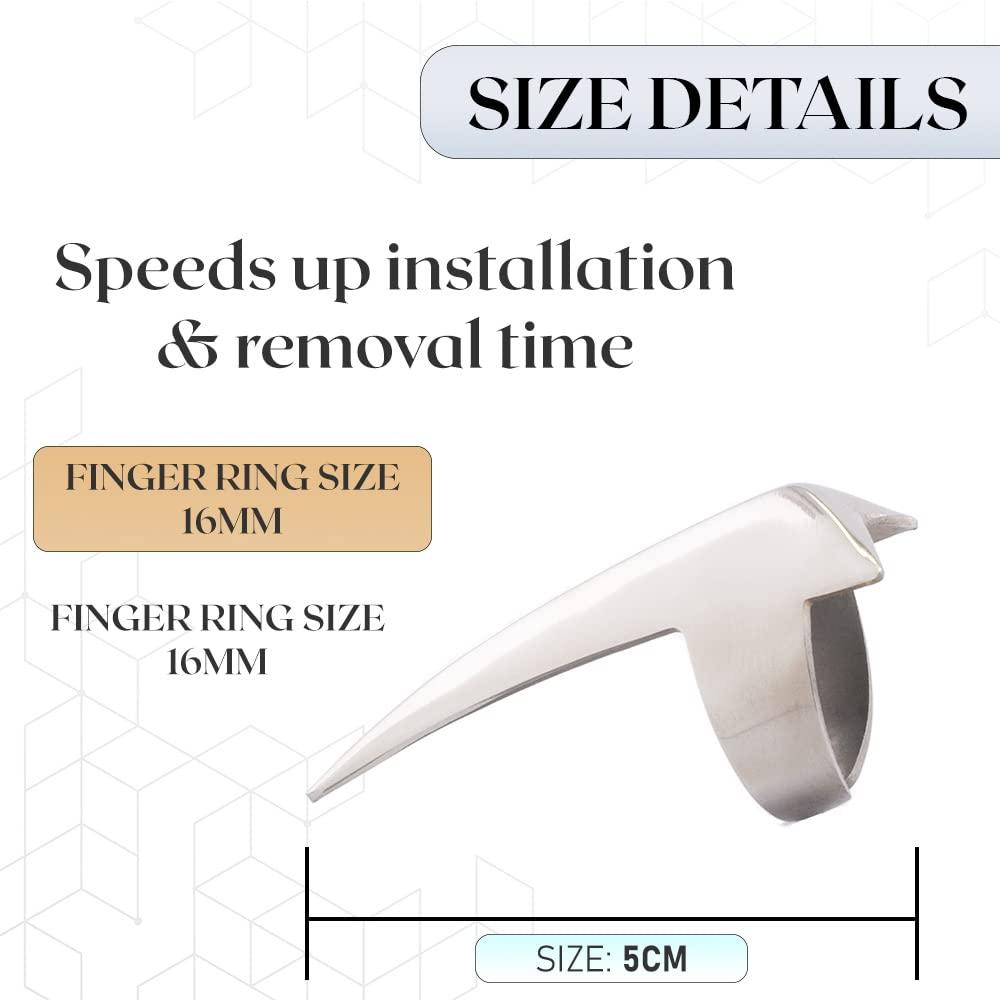 My Hair Tools My Hair Tools Hair Parting & Sectioning Ring - Stainless Steel Finger Braiding Hair Pick Tools Quick Installation of Human Hair Extensions Hair Styling Tools (Silver)