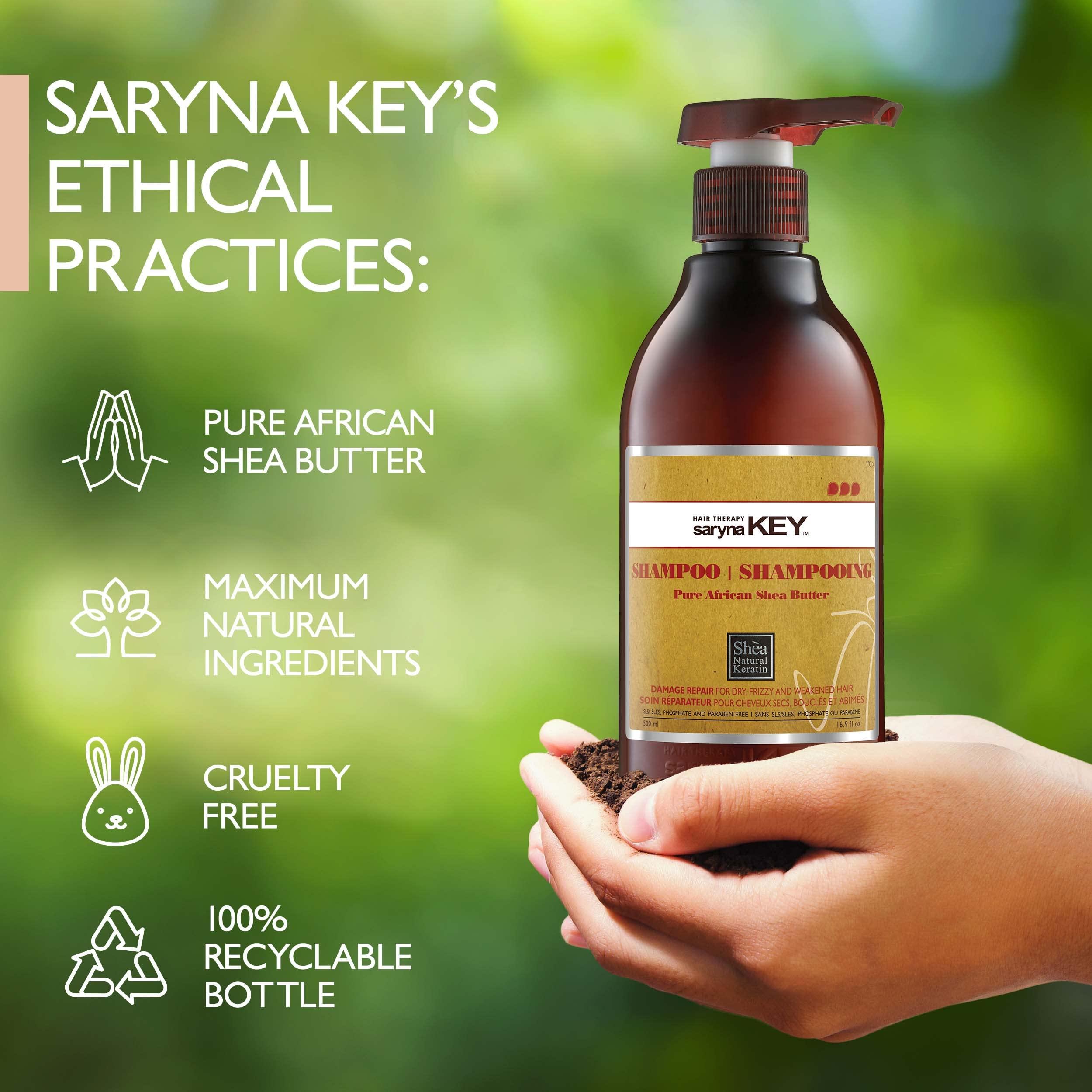 Saryna Key Saryna Key Damage Repair Light Shampoo (500ml/16.9oz) for Thin and Dry Hair with Pure African Shea Butter Hair Shampoo for Dry frizzy and Damaged Hair - Excellent Rinse Out Moisturizing and