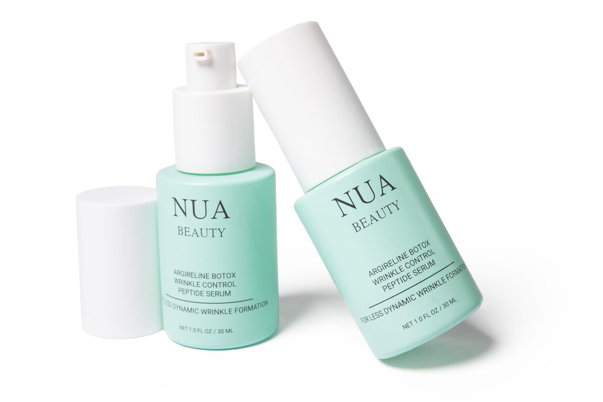 NUA BEAUTY Argireline Peptide Serum with Matrixyl 3000 Botox Alternative for Anti-Aging, Fine Lines, and Wrinkle Reduction Hydrating, Vegan Formula 1 Fl Oz (30ml)