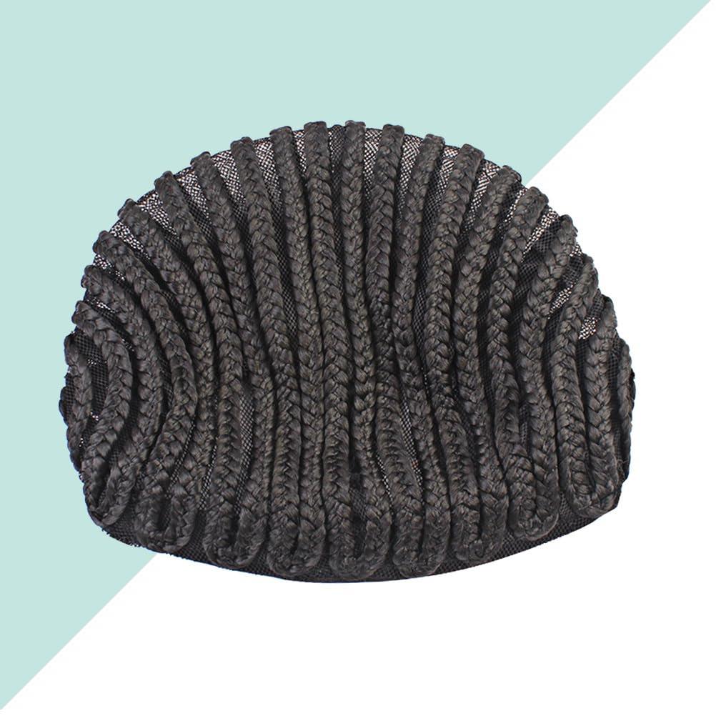 Ipetboom Ipetboom 2pcs Black Braided Wig Cap For Crochet Breathable Cornrow Wig Making Caps Cornrow Wig Cap Braid Headgear for Easier Sew
