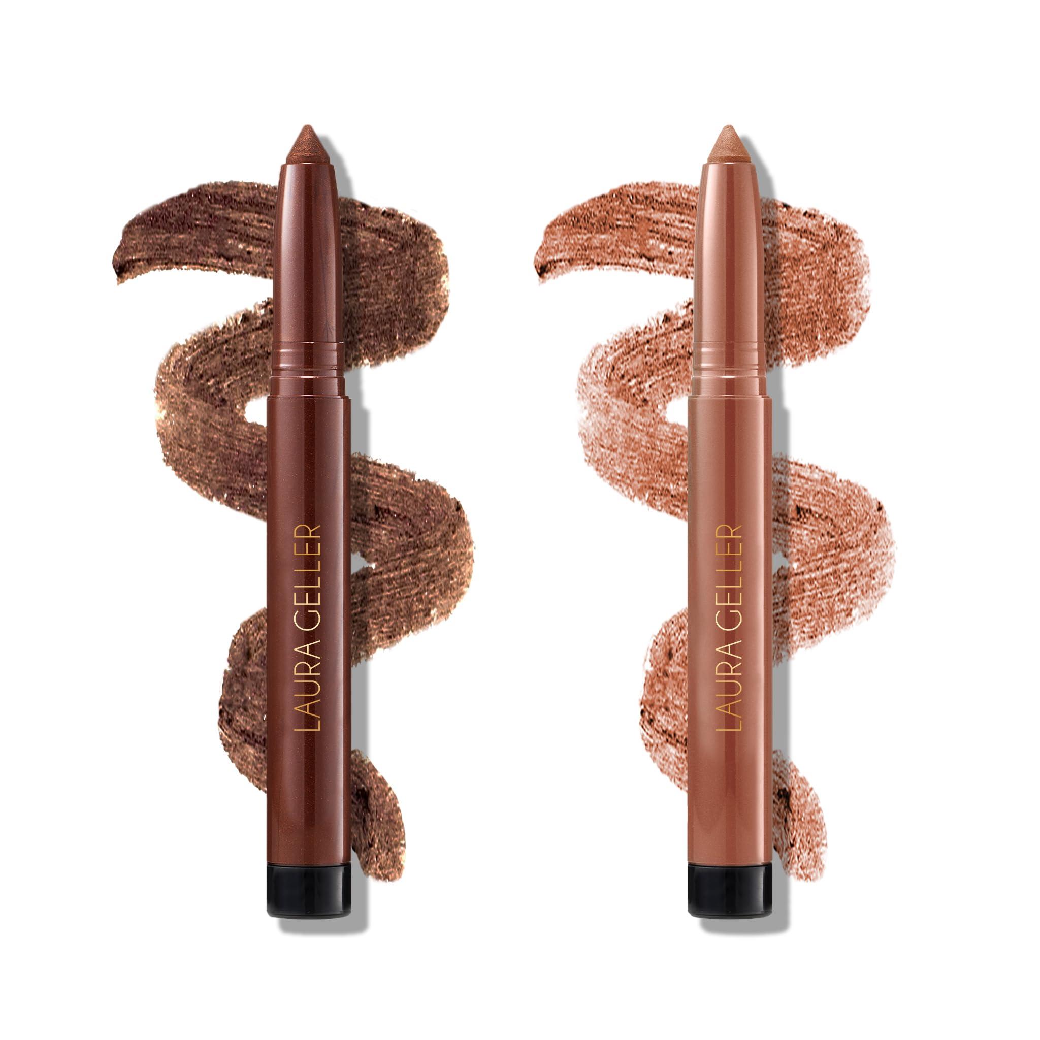LAURA GELLER NEW YORK LAURA GELLER NEW YORK Kajal Longwear Kohl Eyeliner Pencil Duo - Dark Brown + Clove - Smooth, Blendable Liner - Infused with Caffeine