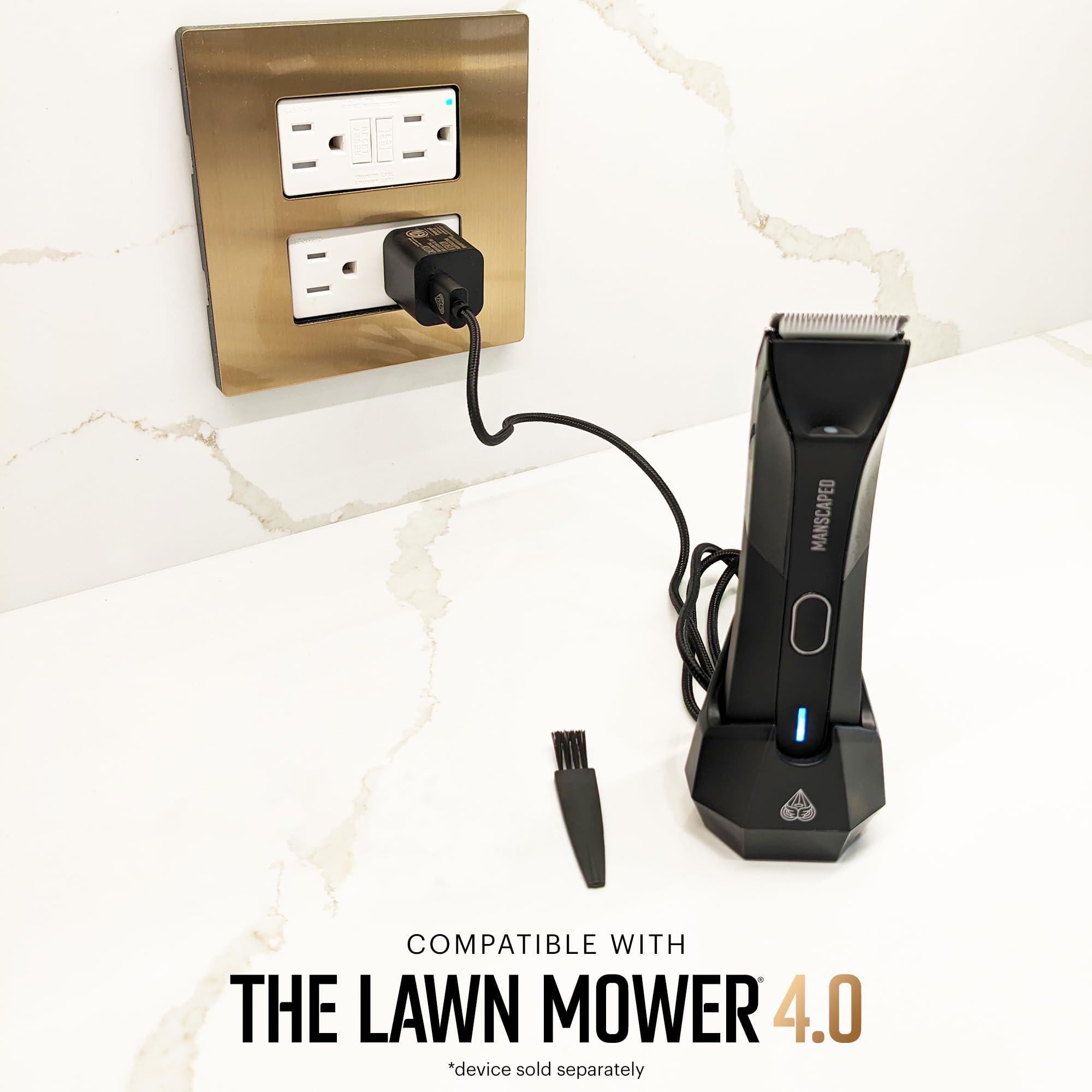MANSCAPED MANSCAPED The Lawn Mower 4.0 Replacement Charger Kit with Wireless Charging Dock, USB-C Cable, AC Adapter, and Brush for Men\'s Groin & Body Hair Trimmer