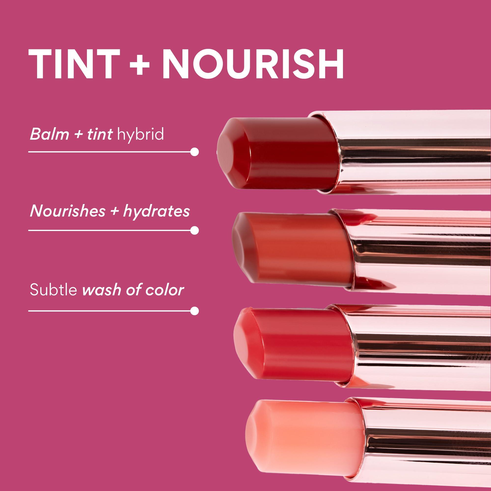 innisfree innisfree Dewy Tint Lip Balm with Hydrating Hyaluronic Acid and Ceramides, Tinted Korean Lip Balm, Power Cherry