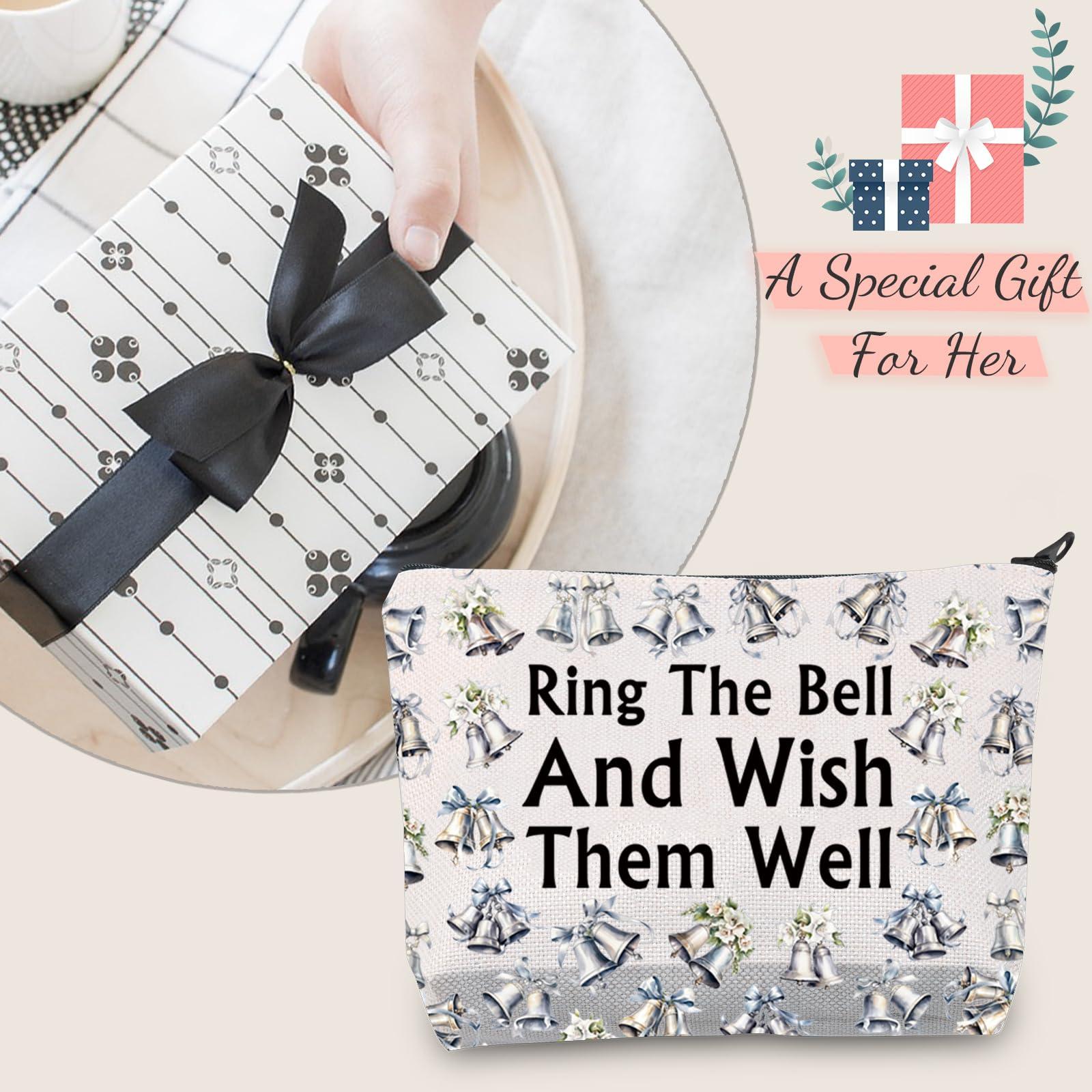 JXGZSO JXGZSO Wedding Bell Cosmetic Bag Ring The Bell And Wish Them Well Makeup Bag Country Wedding Gifts Bell Themed Gift
