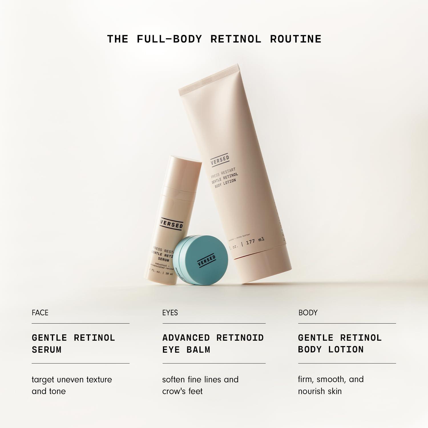 Versed Versed Press Restart Retinol Body Lotion - Skin Firming Lotion with Cocoa Butter, Squalane & Vitamin E - Lightweight All-Over Body Moisturizer for Dark Spots and Aging Dry Skin (6 oz)