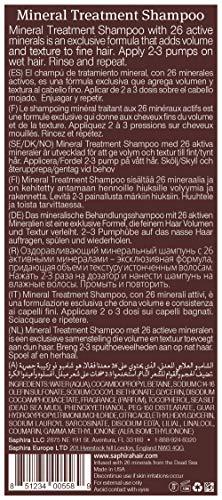 Saphira Saphira Mineral Treatment Shampoo for Fine, Thin and Color-Treated Hair, Sulfate-Free, Paraben-Free, Strengthens, Volumizes and Defines Weak and Fragile Hair, 34 Ounce
