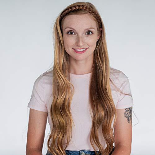 MADISON BRAIDS Madison Braids 2 Pack Women's Lulu Two Strand Headband Hair Braid Synthetic Hair Piece Extension - Golden Red