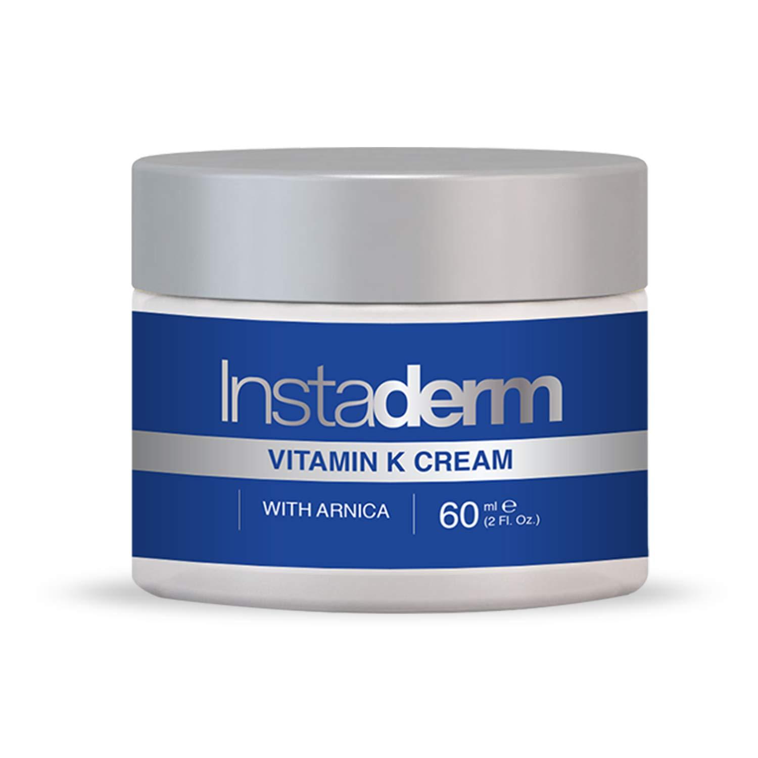 Instaderm Instaderm Vitamin K Cream- Bruise Healing Formula with Arnica. Dark Spot Moisturizer for Bruising, Spider Veins & Broken Capillaries. Repair Under Eye Dark Circles, & Puffiness.