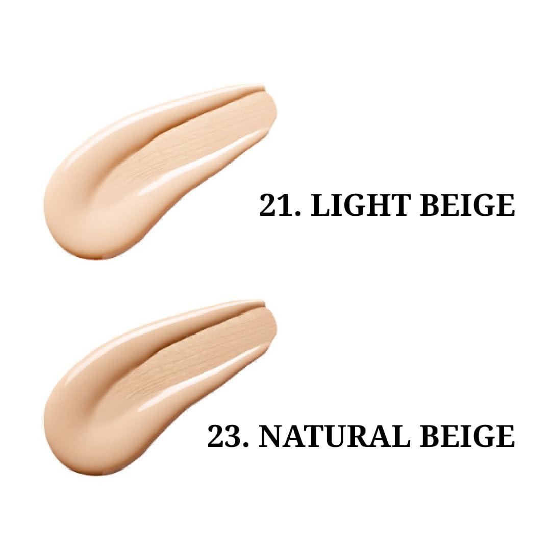 VINNE VINNE Korean Cushion Foundation, Lightweight, Essence Makeup Natural and Dewy Finish, 12-Hour Lasting Effect, 0.42 Oz- #21 Light Beige (Refill Not Included)