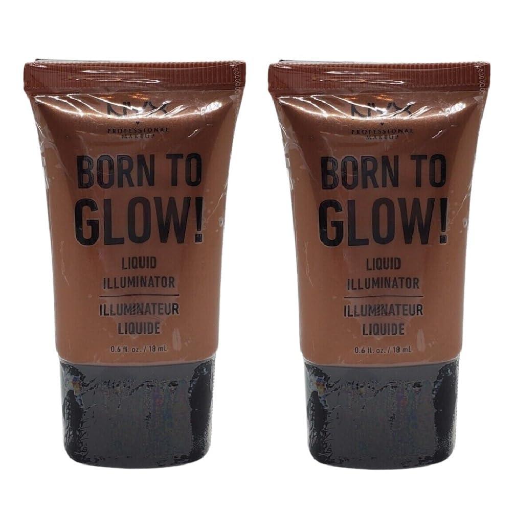 NYX PROFESSIONAL MAKEUP Pack of 2 NYX Born to Glow! Liquid Illuminator, Sun Goddess LI04