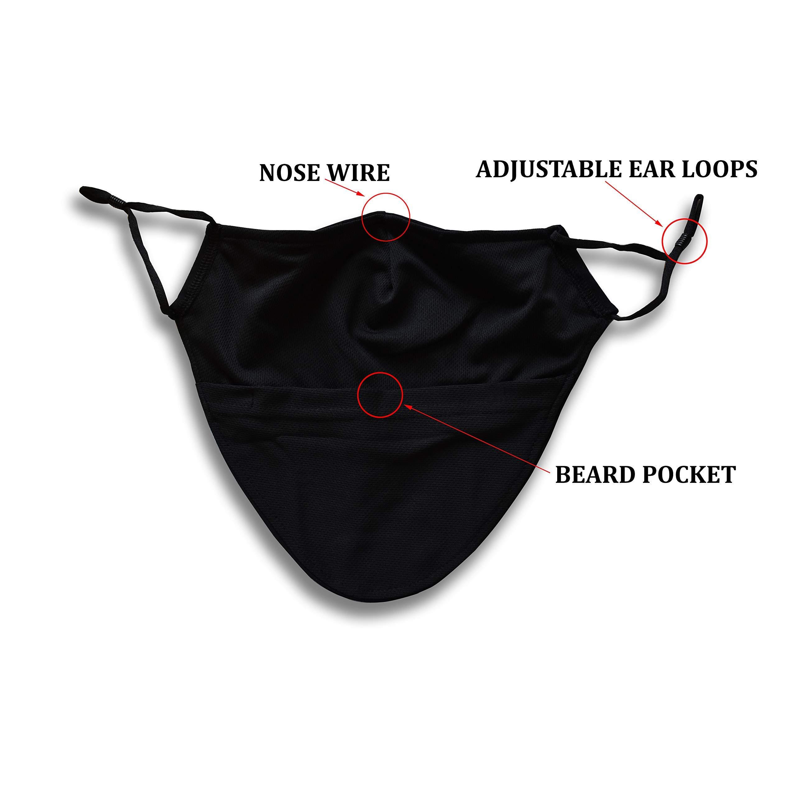 KT Valley Company KT Valley Company Beard Face Mask for Men with a Beard, Bearded Men Face Mask, Reusable and Comfortable Beard Mask (Navy Blue)