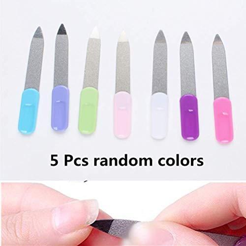 Cafurty Cafurty Nail Tools - 5pcs Metal Double Sided Nail File Stainless Steel Manicure Pedicure Tools Files - Metal Nail File Men Filer for Toenails Stainless Steel Fingernail Files