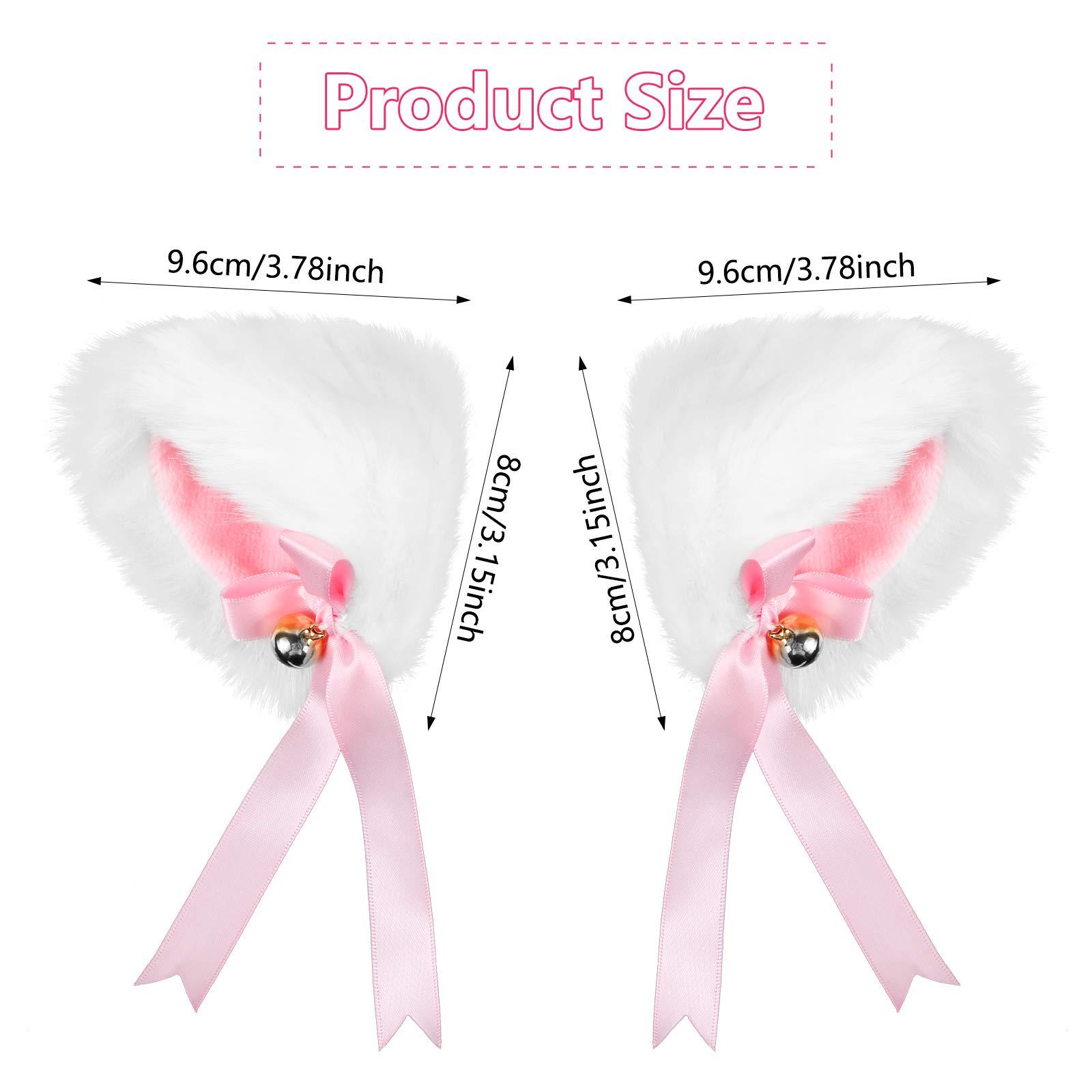 EVERMARKET EVERMARKET Faux Furry Cat Ears Hair Clip with Bell,Anime Cosplay Fancy Headband