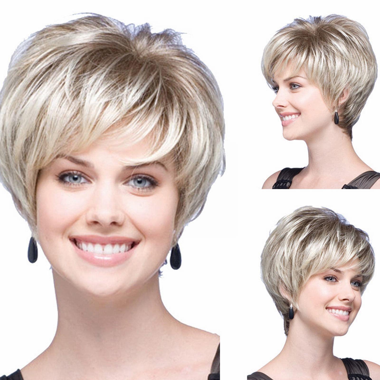 Dempiire Dempiire Womens Wigs For White Women,Short Grey Wig For White Women Wigs With Bangs White Wig Performance Wig