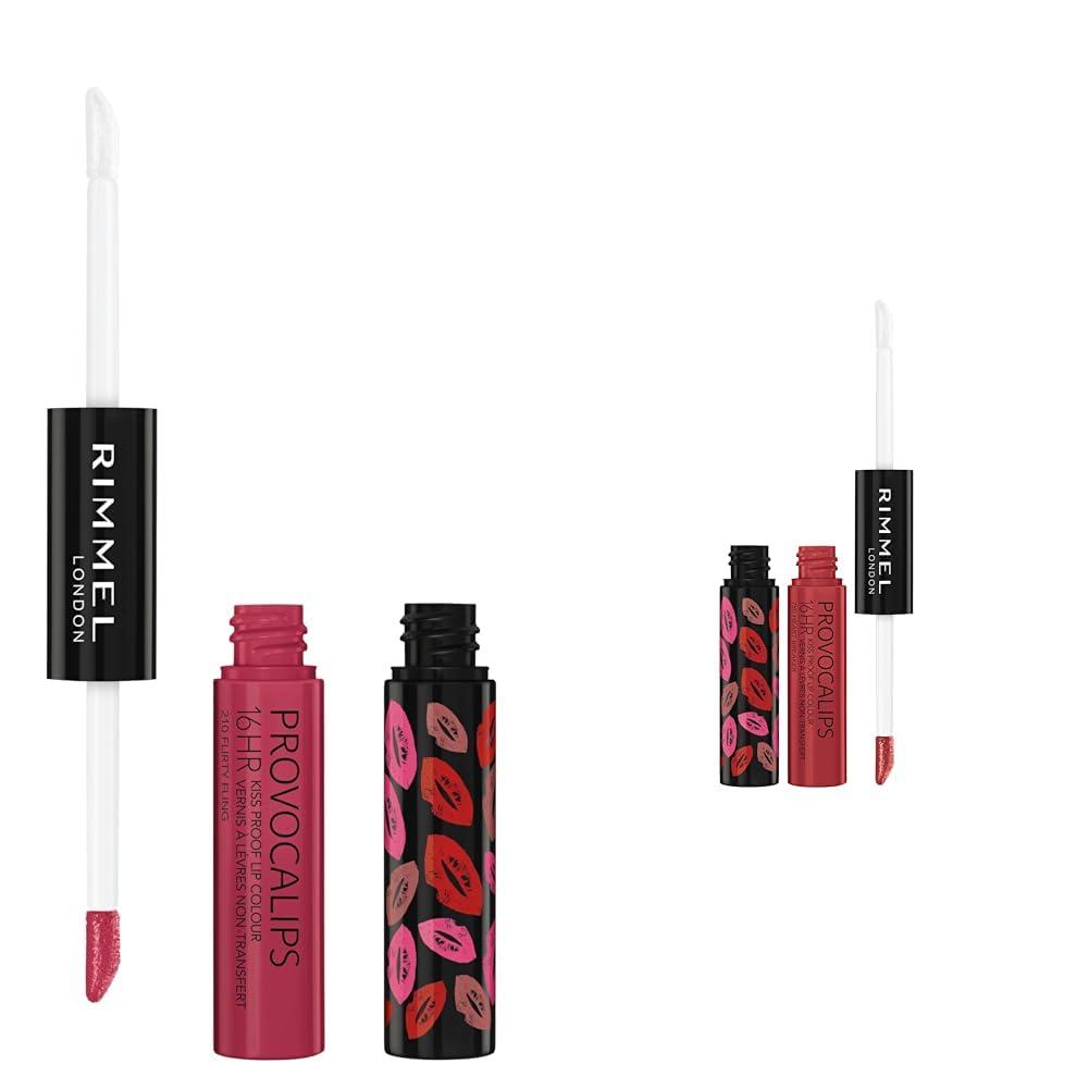 Rimmel Rimmel London Provocalips 16hr Kiss-Proof Lip Color Bundle - 210 Flirty Fling & 750 Heart Breaker, 14 fl.oz. Each