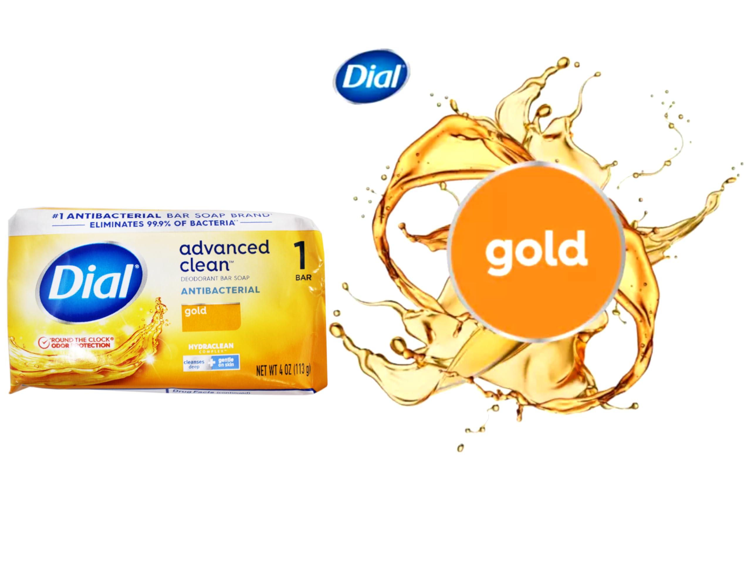 Dial Dial Advanced Clean Antibacterial Deodorant Bar Soap, Gold Scent, 4 Oz., 36 Bars/Box (00052336926172)