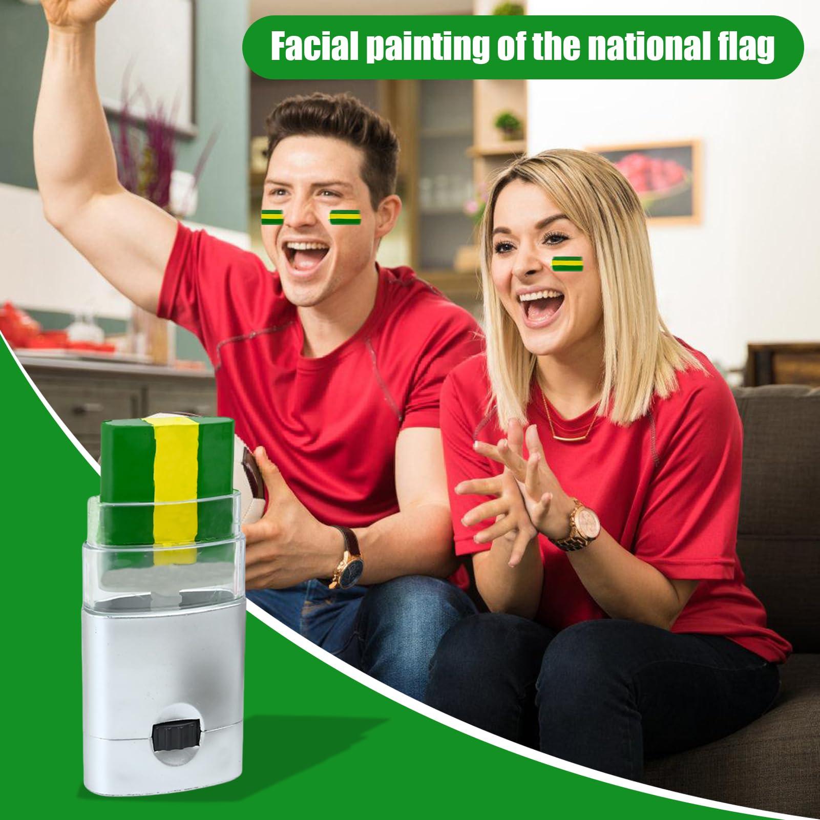 FINLALO Pride Face Paint , Face Paint Pens, Bright Patriotic Facial 3-Color Makeup Pen Waterproof and Sweat Resistant Long Lasting Color, Rainbow Face Paint Stick for All Sporting (Brazilian flag)