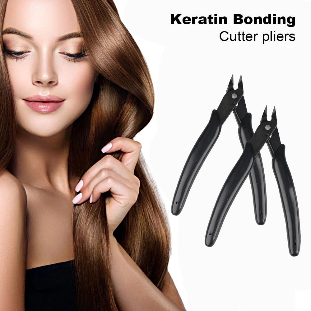 GlamorDove GlamorDove Hair Extension Pliers Keratin Bond Cutting Pliers Wire Flush Cutters Wire Clippers Nippers Hair Extension Tool with an Opening Spring Weft Extensions