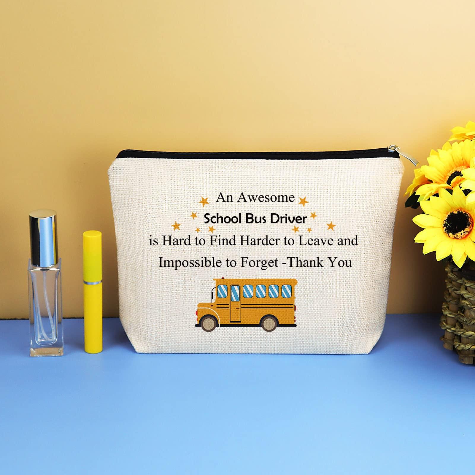 Mikela School Bus Driver Appreciation Gifts Bus Driver Makeup Bag Gifts For Women Thank You Gift for Bus Driver Cosmetic Bag School Bus Driver Christmas Retirement Gift Back to School End Of Term School Gift