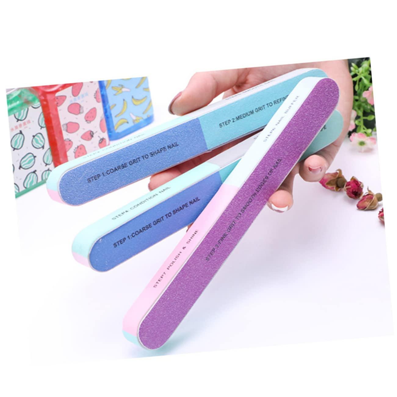 HAPINARY HAPINARY 7-Step Professional Nail Buffer Blocks 6-Sided Nail File Polishing Strip Set for Women Reusable Easy-to-Clean Design