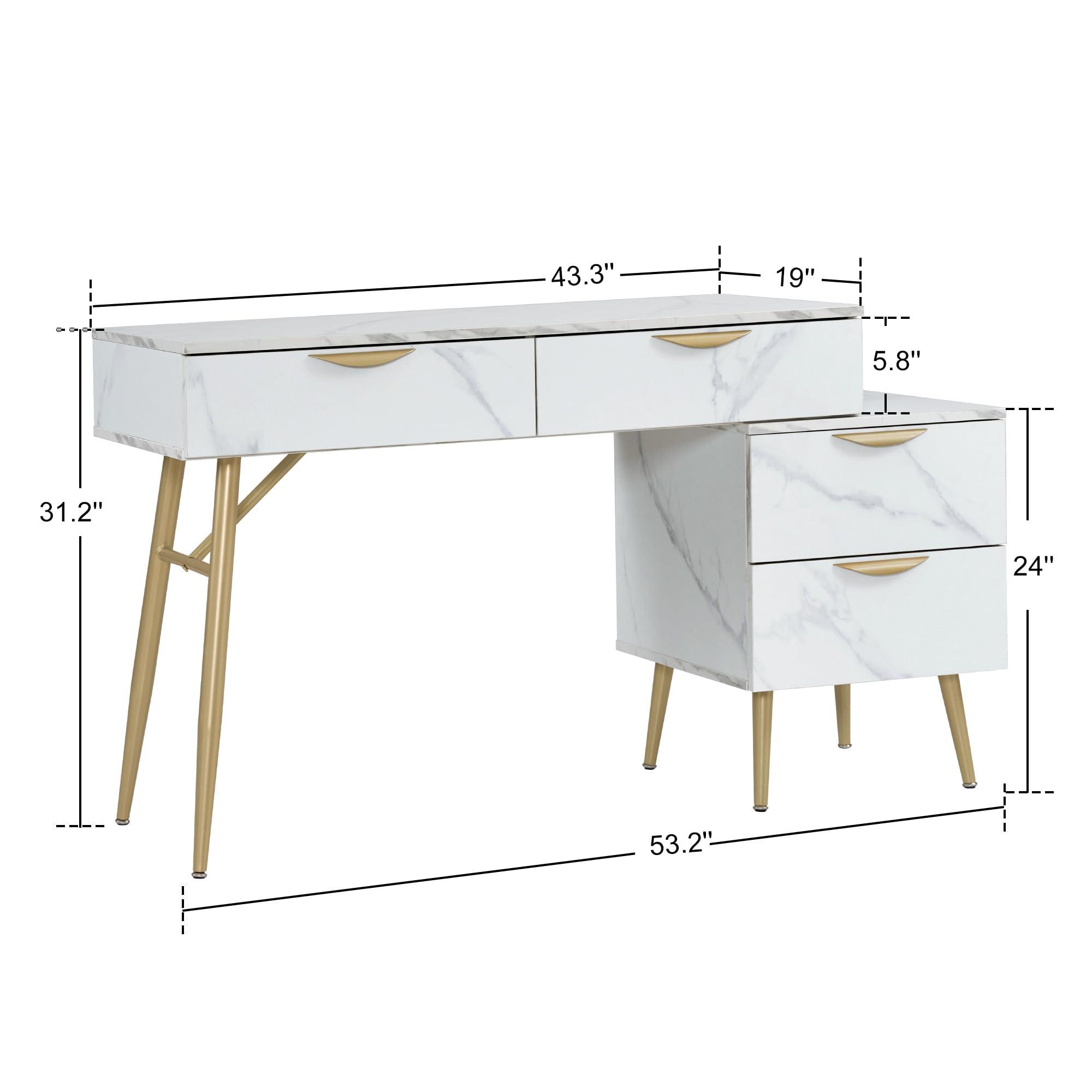 BarberPub BarberPub Salon Spa Station for Hair Stylist, Barber Station with Metal Support Legs and Golden Handles, Wall Mount Styling Cabinet, Beauty Storage Organizer 3174 (White)