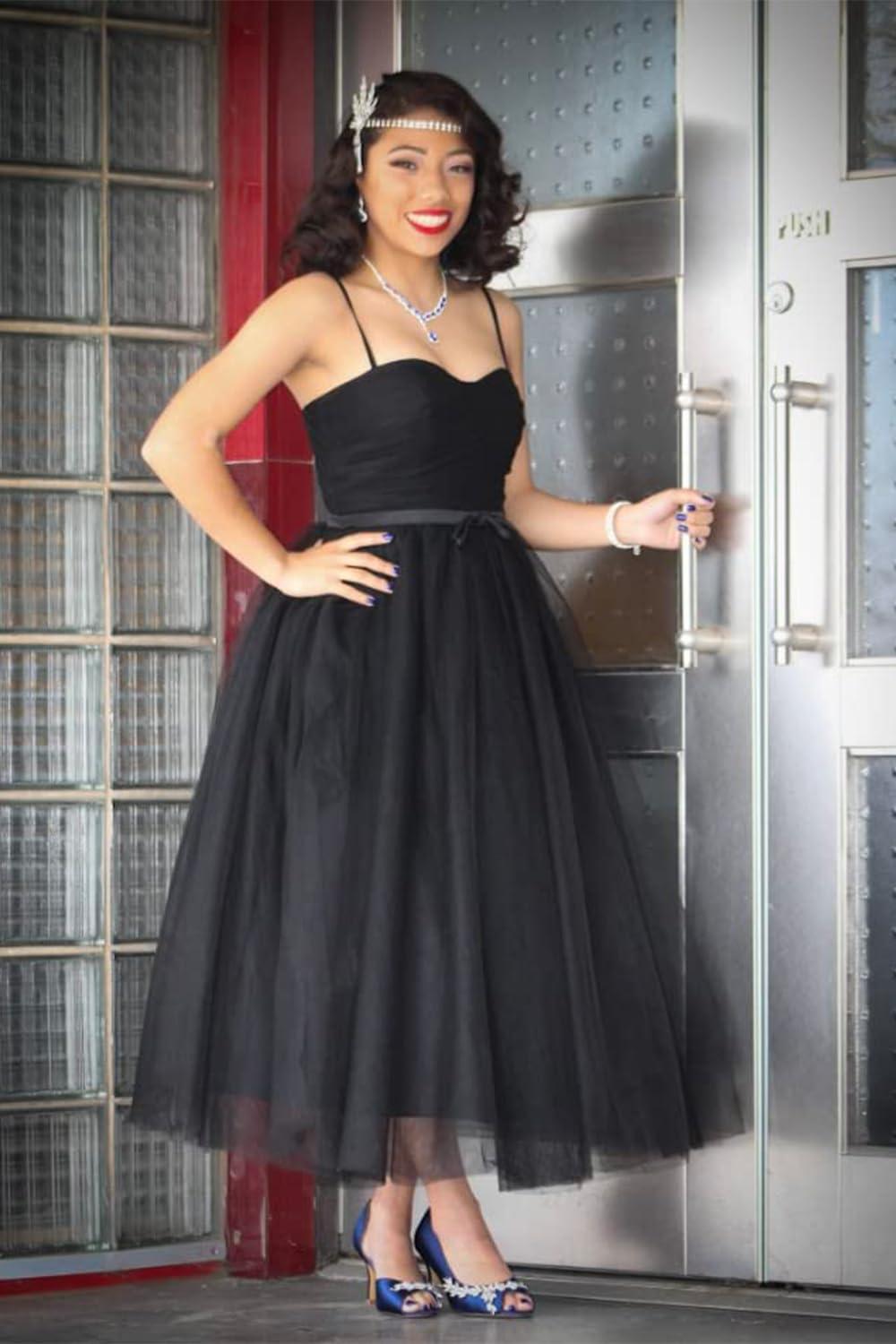 Sevintage Sevintage Juniors Teal Tulle Short Prom Dress for Women Spaghetti Straps Sweetheart Party Formal Gown Plus Size A-Line Wedding Guest Dresses US16W