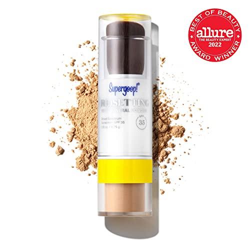 Supergoop! Supergoop! (Re)setting 100% Mineral Powder, Medium - 0.15 oz - Makeup Setting Powder + Broad Spectrum SPF 35 PA+++ Sunscreen - With Ceramides, Olive Glycerides & Coated Silica Spheres