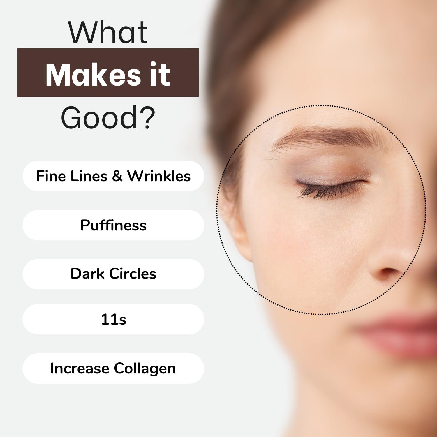 Elensilia Elensilia 80% Collagen With Gold Peptides Eye Cream - Snail Secretion Filtrate + Matrixyl 3000 + Haloxyl For Wrinkles, Dark Circles, Moisturizer - Korean Skin Care, 0.7 fl.oz