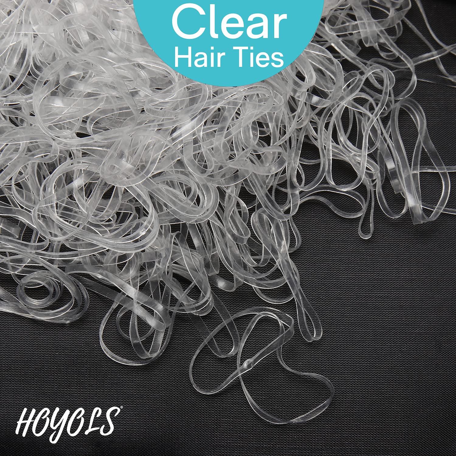 HOYOLS HOYOLS Clear Elastic Hair Bands, 2500 Small Rubber Bands Braids for Girls Kids Women Non-Slip Tiny Soft Hair Ties Accessories Value Pack TPR