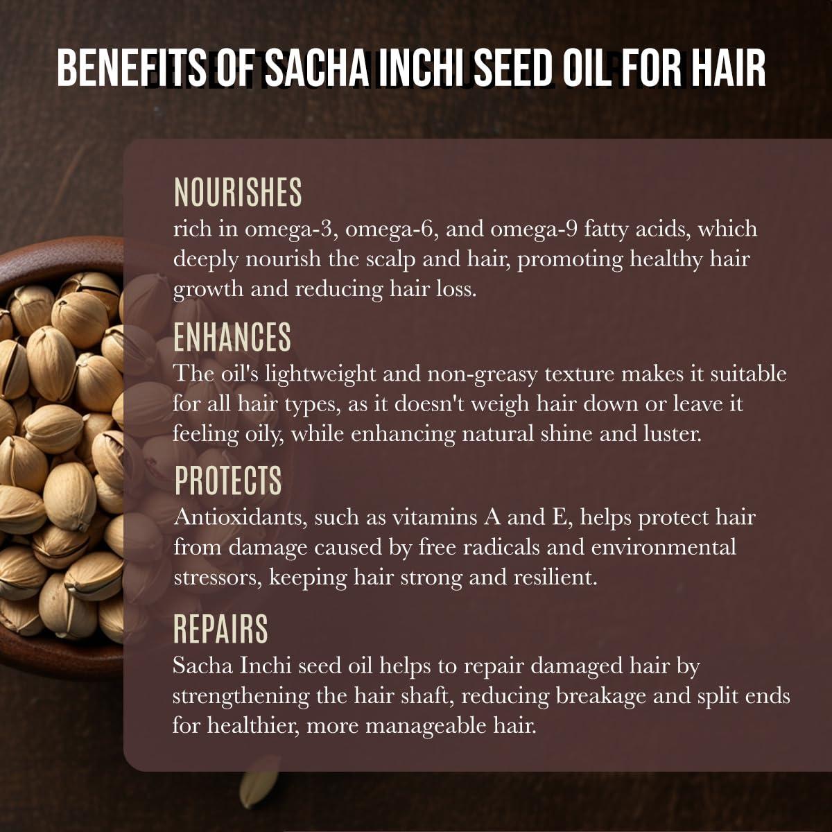 Renewalize Organic SACHA INCHI SEED OIL | 100% Pure All Natural Cold Pressed | Large 4 oz Glass Bottle | Locks in Moisture For Face Body and Hair