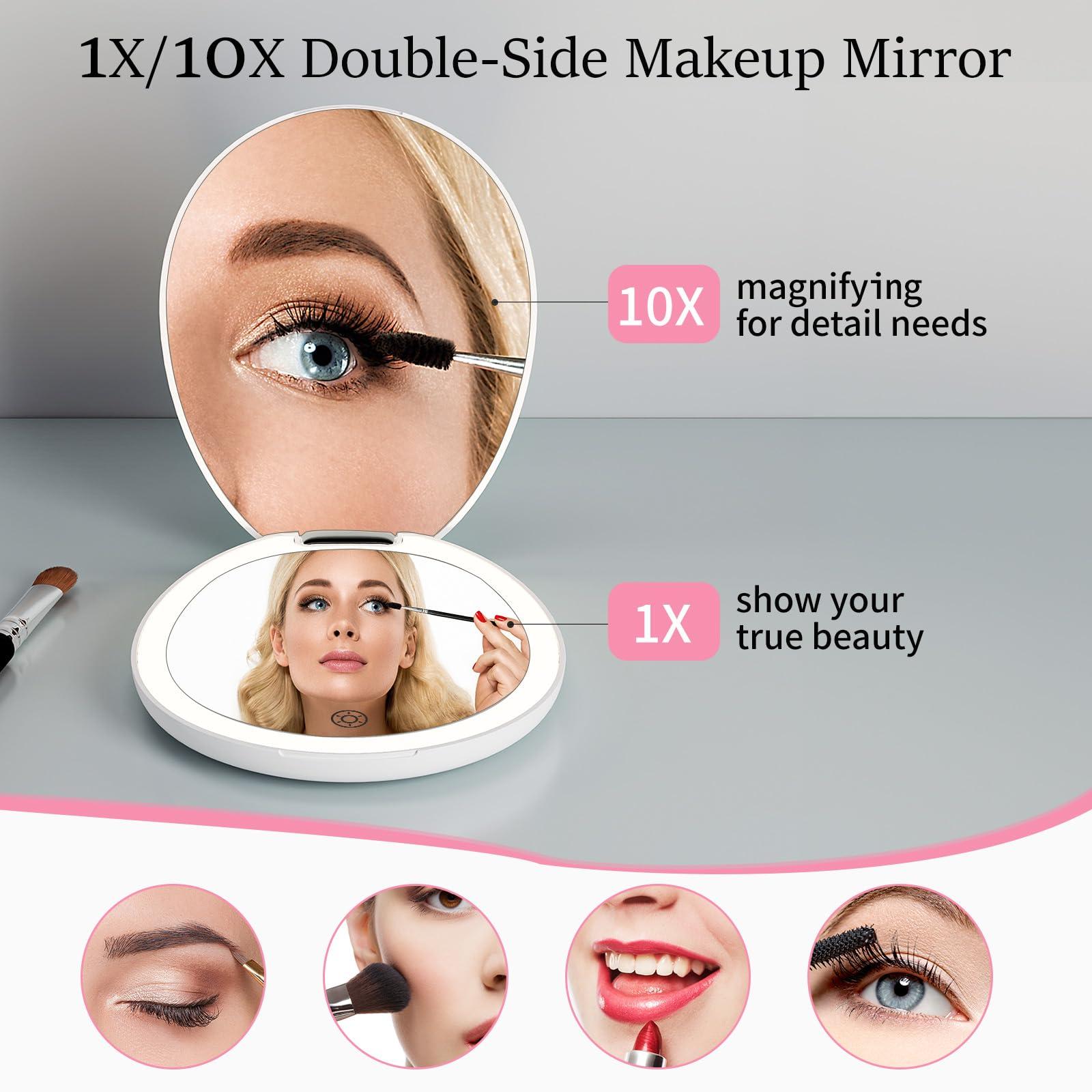 FUNTOUCH FUNTOUCH Large Lighted Vanity Makeup Mirror 360 Rotation Touch Screen and 10X Magnification