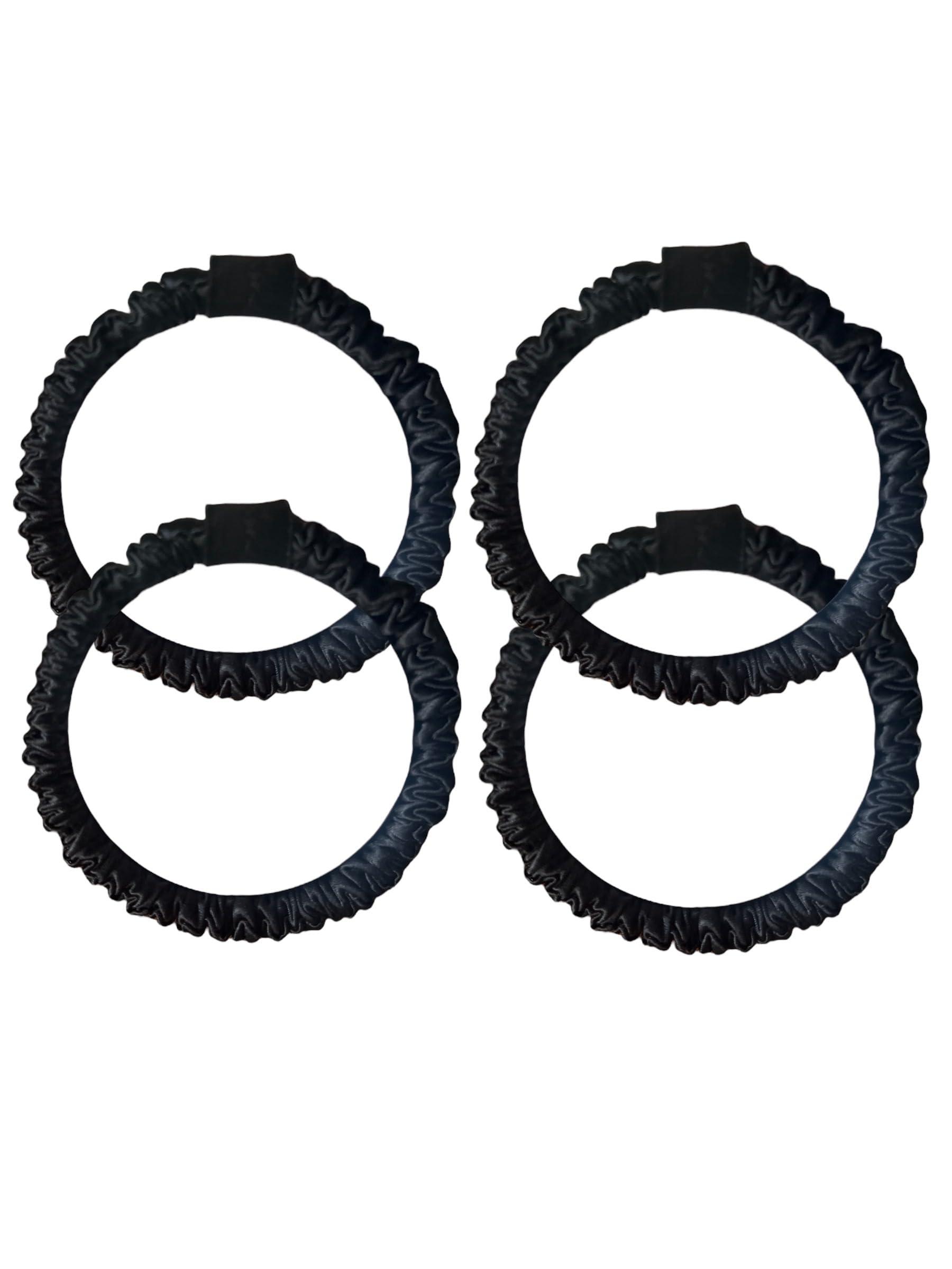 Bonvey BONVEY The Skinny Scrunchie LIGHTEST BLONDE 100% Pure Mulberry Silk, GRADE 6A Elastic Scrunchies (Set of 4)