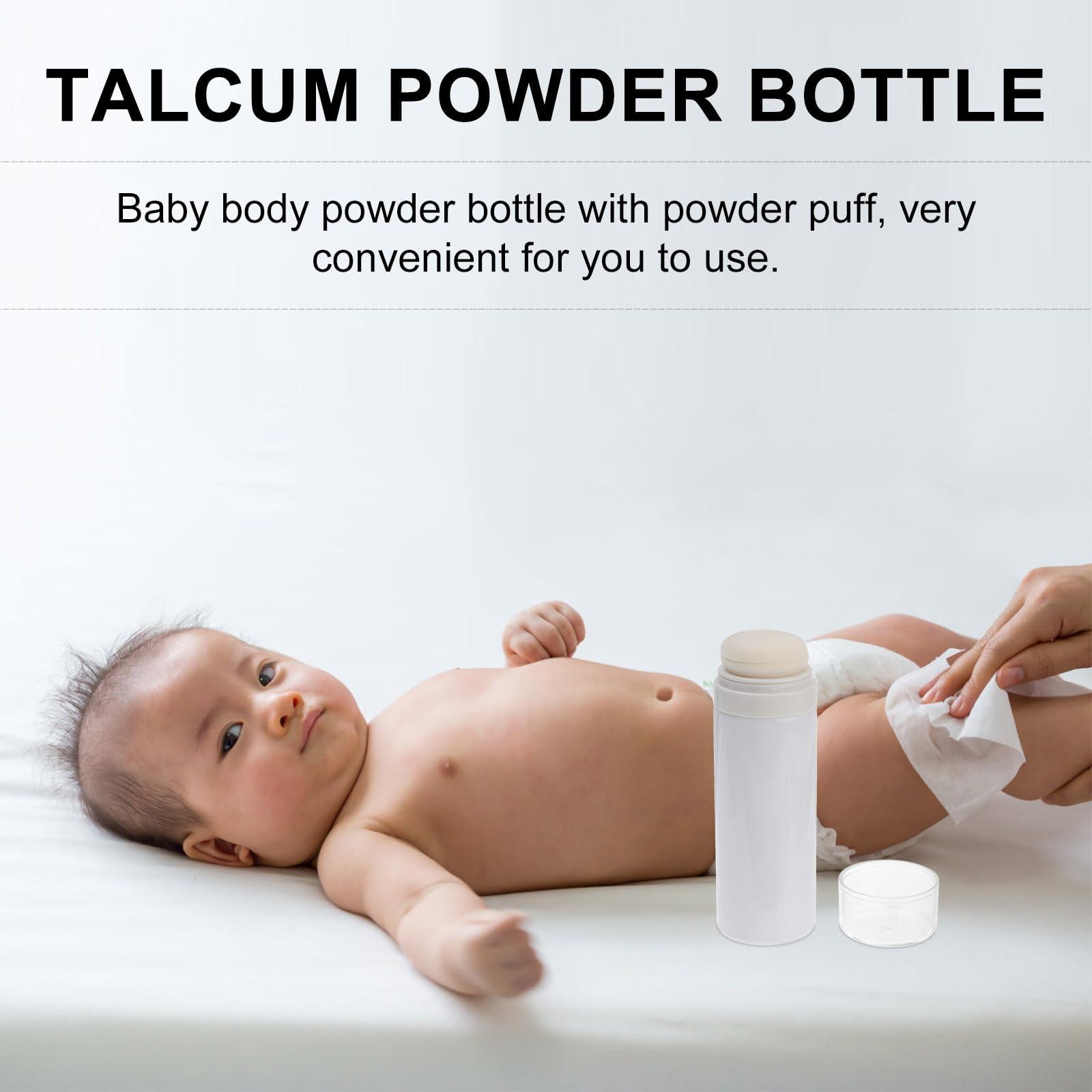 Baluue Travel Powder Puff Box with Puff, Body Powder Dispenser for Baby and Women, Loose Powder Bottle Container for Talcum and Dusting Powder