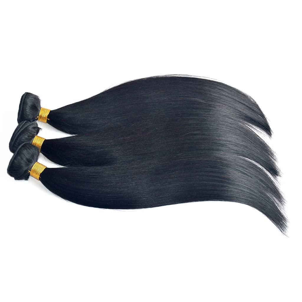 GREEMEO 3 Bundles of Straight Hair Weave in Jet Black (26 26 26 Inches)