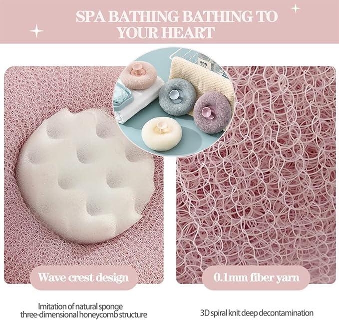 QQLADY 2024 New Upgrade 2-in-1 Sunflower Bath Ball,Exfoliating Bath Sponge Cleaning Brush with Suction Cup,Shower Sponges for Women Men (2PCS-d)