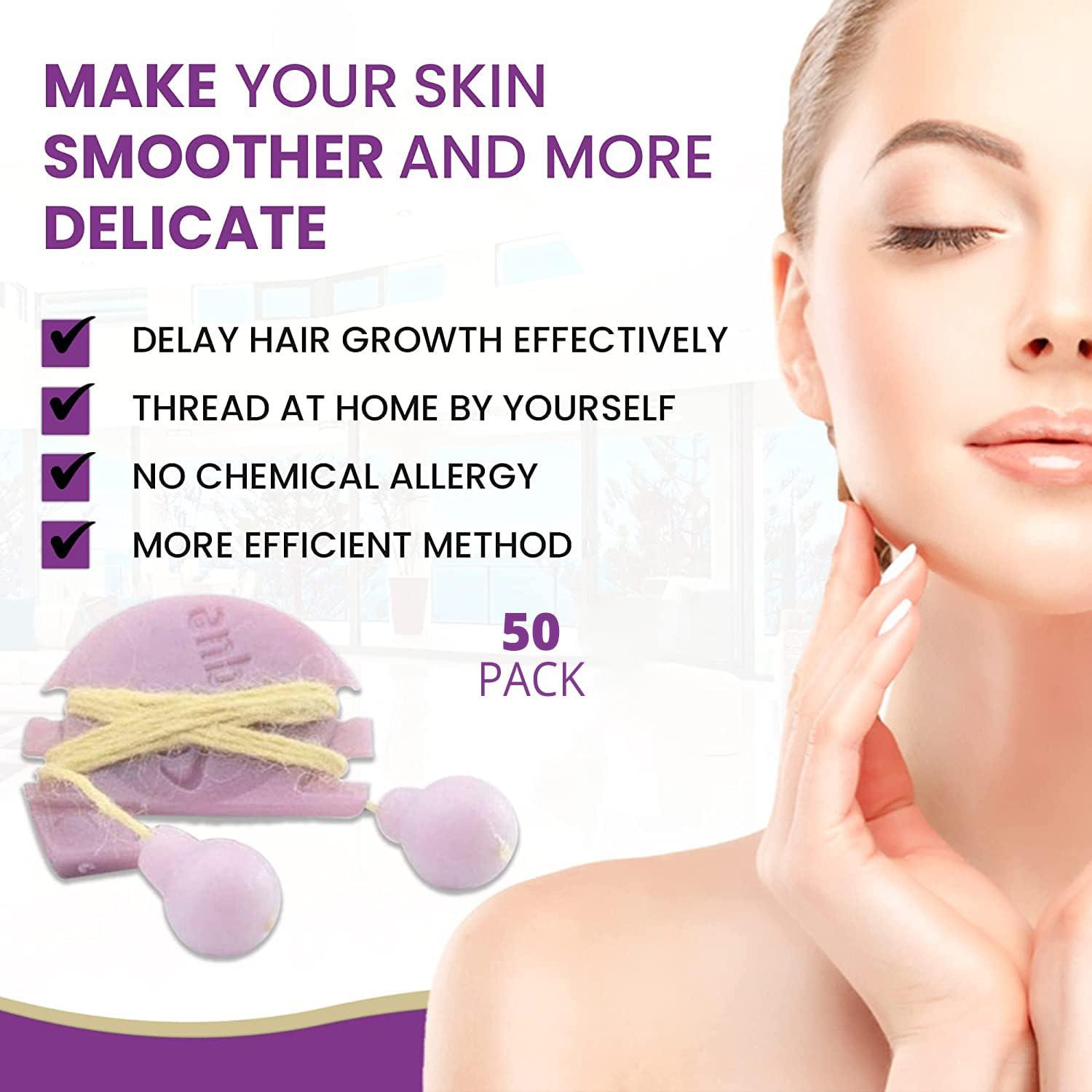 SLÍQUE Refill Hair Removal Threads for Slique DIY Facial Hair Removal Device (50)