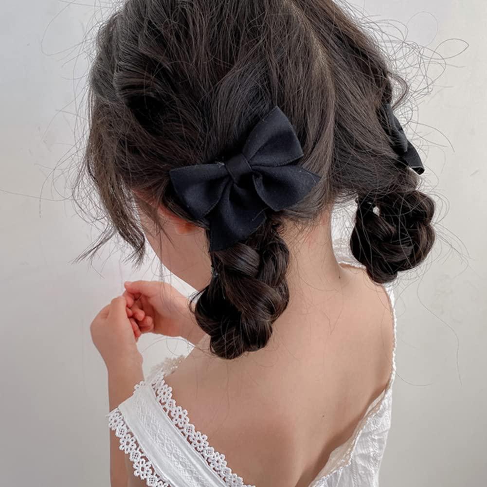 ZYALTFDC Black Bowknot Hair Clips for Girls Hair Butterfly Bow Hair Clip for Girls Hair Accessories Hair Bows Barrette Hair Pins for Teen Girl Hairpin Hair Bow Clips 2Pcs