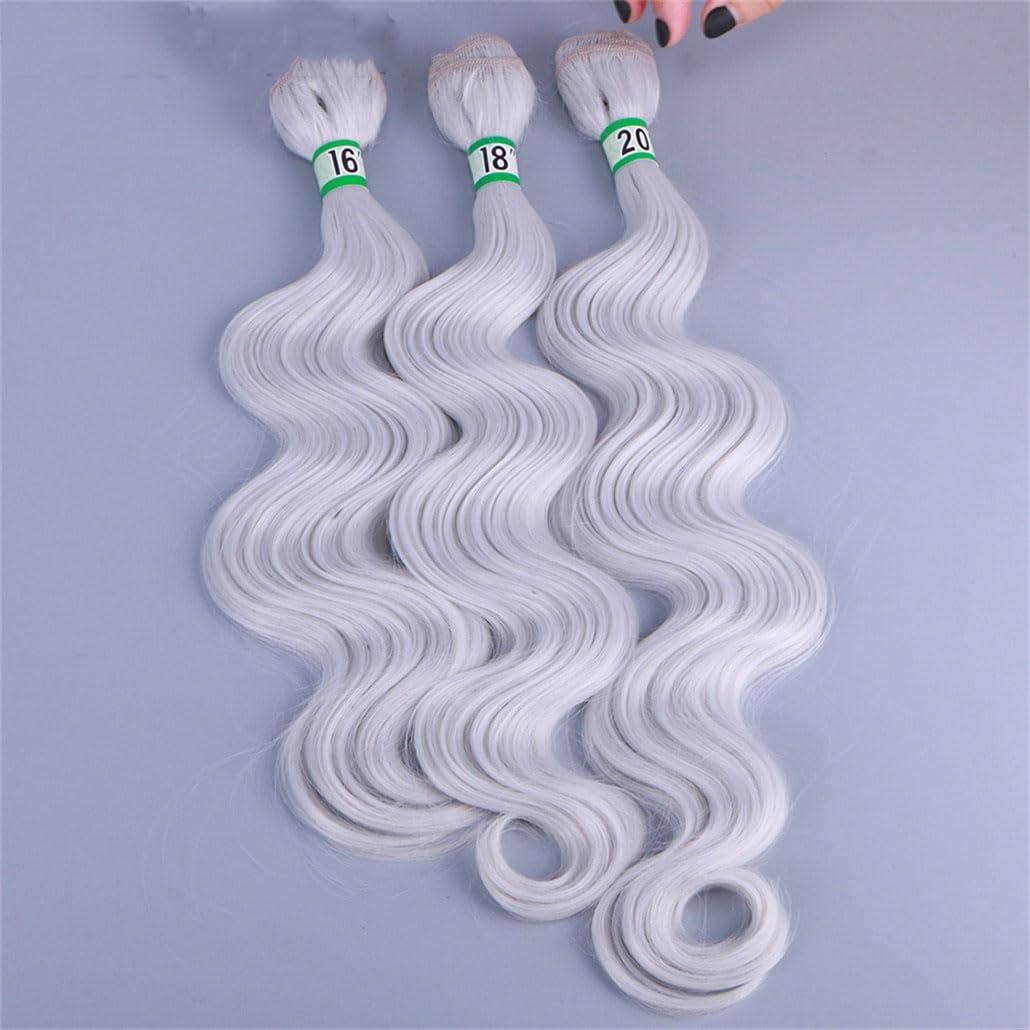 Azedssw Synthetic Bundle Weave Body Wave Hair Bundles Synthetic Hair Weave 16-20Inches 3Bundles/Lot Ombre Hair