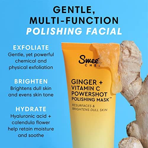 Sweet Chef Sweet Chef Ginger + Vitamin C Powershot Polishing Mask - Brightening Face Mask for Dark Spots & Uneven Skin Tone + Maca, Rice Powders & AHA Face Exfoliant & Resurfacing Mask (3.4oz)