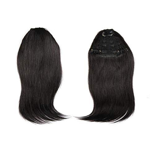 RemeeHi RemeeHi 100% Real Human Hair Invisible Side-swept Bangs Clip In Topper Top Thin Loss Hair Extension Raise Up Pad Hair Root 10 inch 25g 613# Bleach Blonde