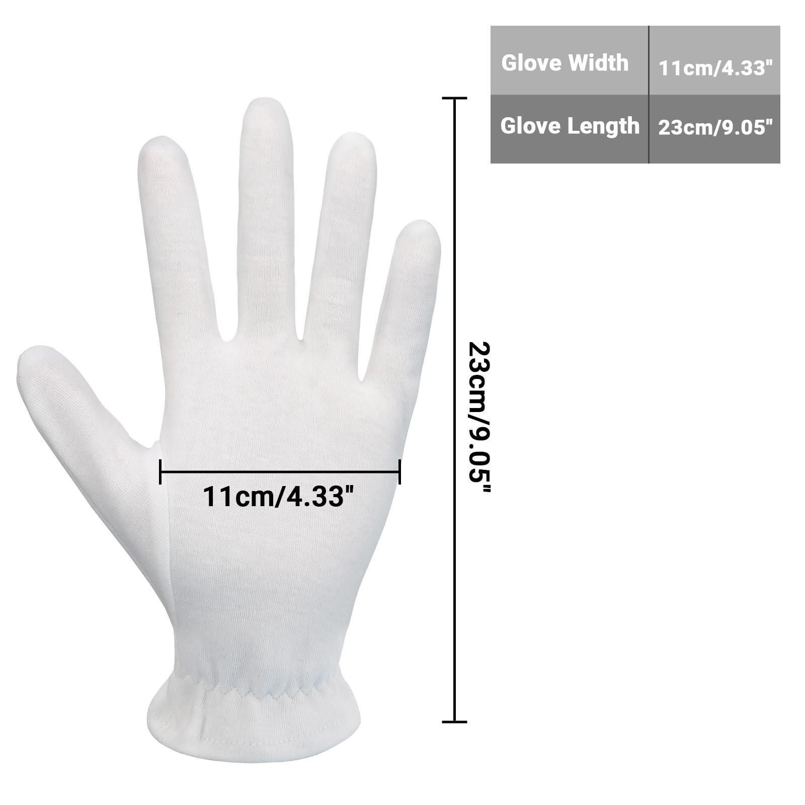 ENPOINT Enpoint White Cotton Gloves 10 Pairs, Elastic Closure Large White Gloves Women Men, Breathable Art Glove Photography Gloves Archival Gloves Cotton Gloves for Coin Handling Jewelry Art Handling