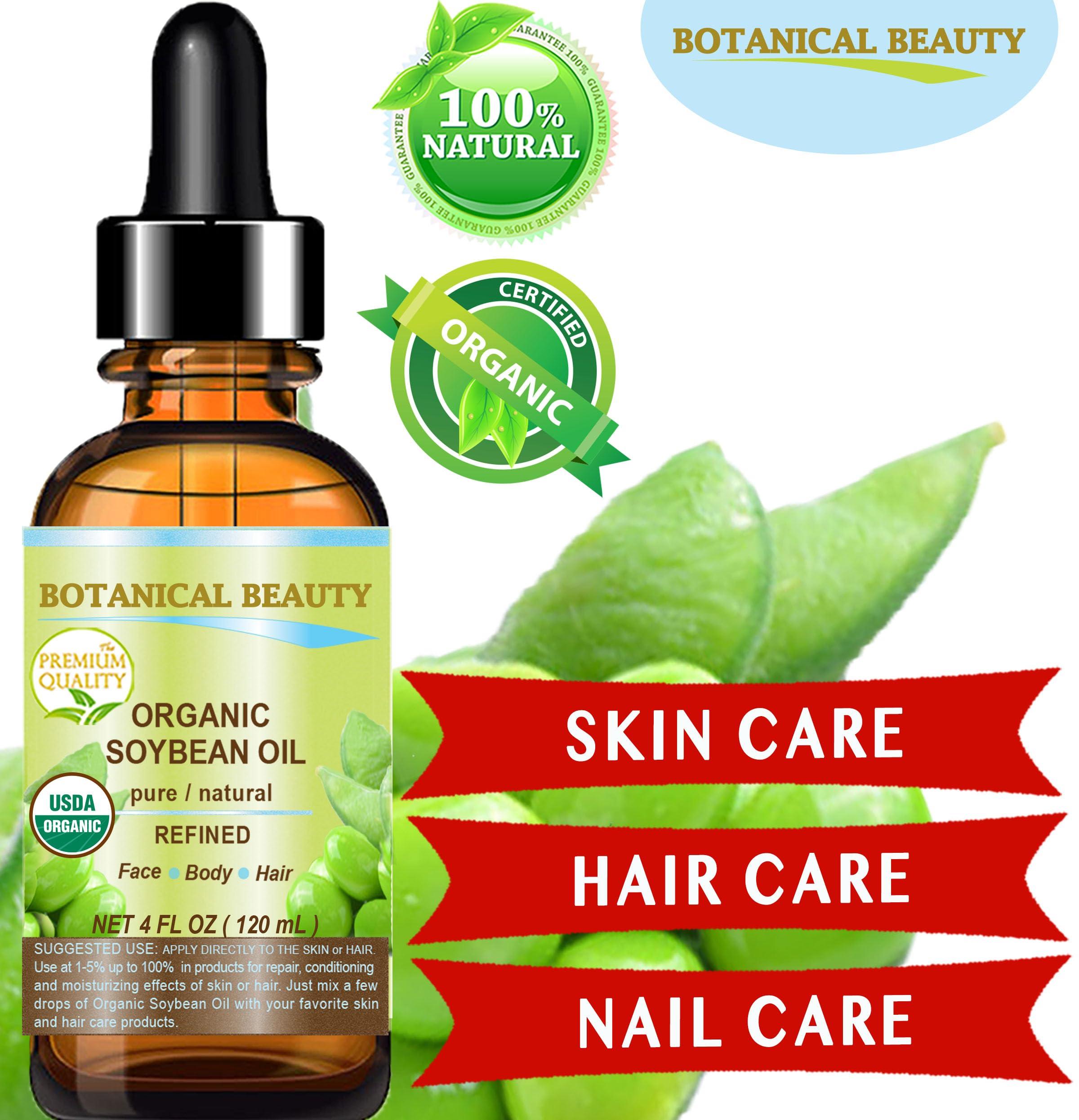 Botanical Beauty Organic SOYBEAN OIL 100% PURE Natural Refined Cold Pressed Carrier Oil for FACE, SKIN, BODY, HAIR, NAILS 1 Fl.oz.- 30 ml Skin Moisturize, Skin Nourishing by Botanical Beauty