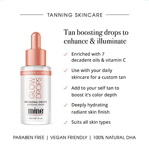 MINETAN BODY.SKIN MineTan Self Tanner Tan Drops - Ultra Premium, Clean Sunless Tanner with 100% DHA, Infused With 7 Luxurious Oils + Vitamin C For Moisturizing, Glowing Skin, 100% Vegan & Cruelty Free, 200ml