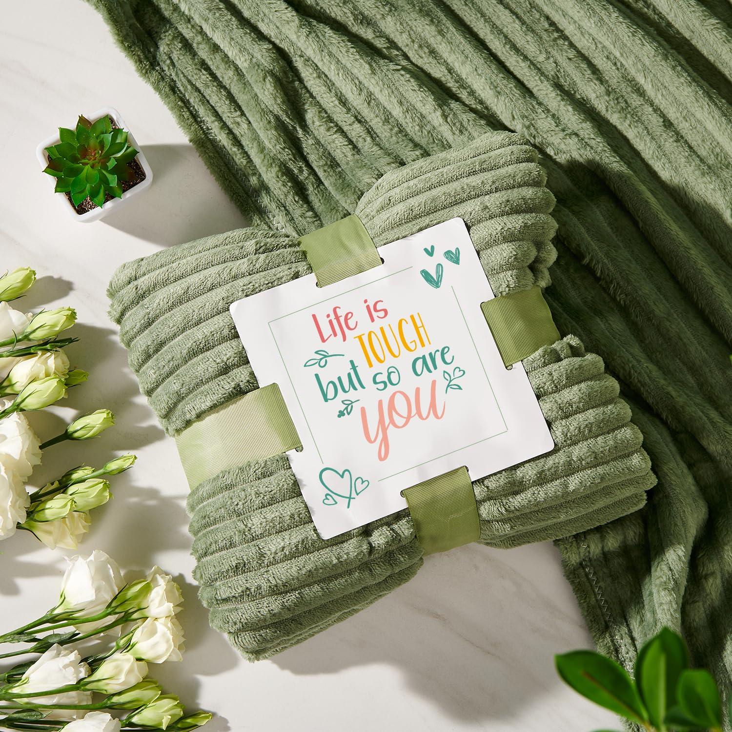 Kederwa Get Well Gifts for Women, Care Package Basket Inspirational Gifts for Women Self Care Pacakage Basket with Throw Blanket and Tumbler for Mom Best Friend Sister Wife