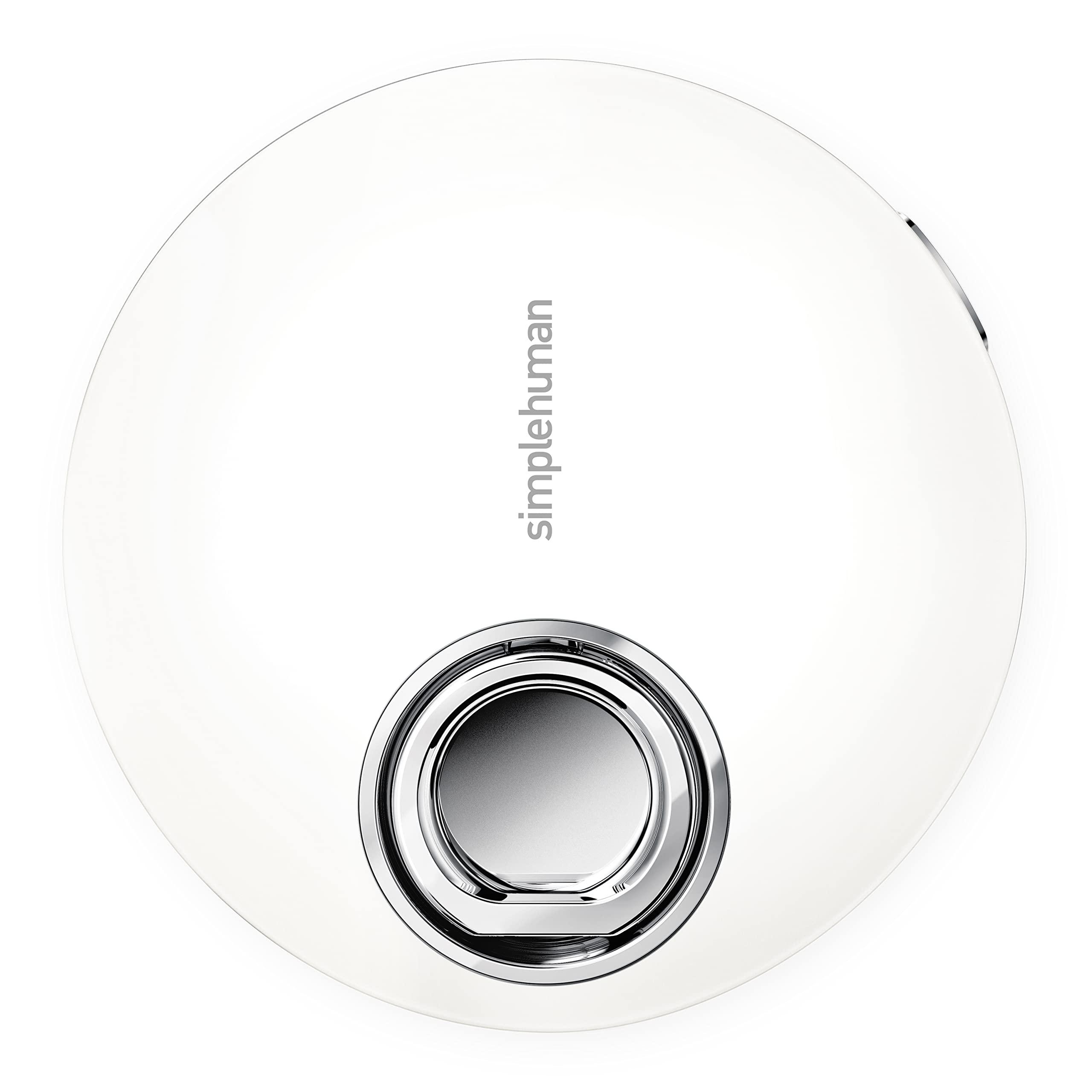 simplehuman simplehuman Sensor Mirror, Lighted Compact Makeup Magnifying Mirror with Light, Round, Travel Size, White Stainless Steel