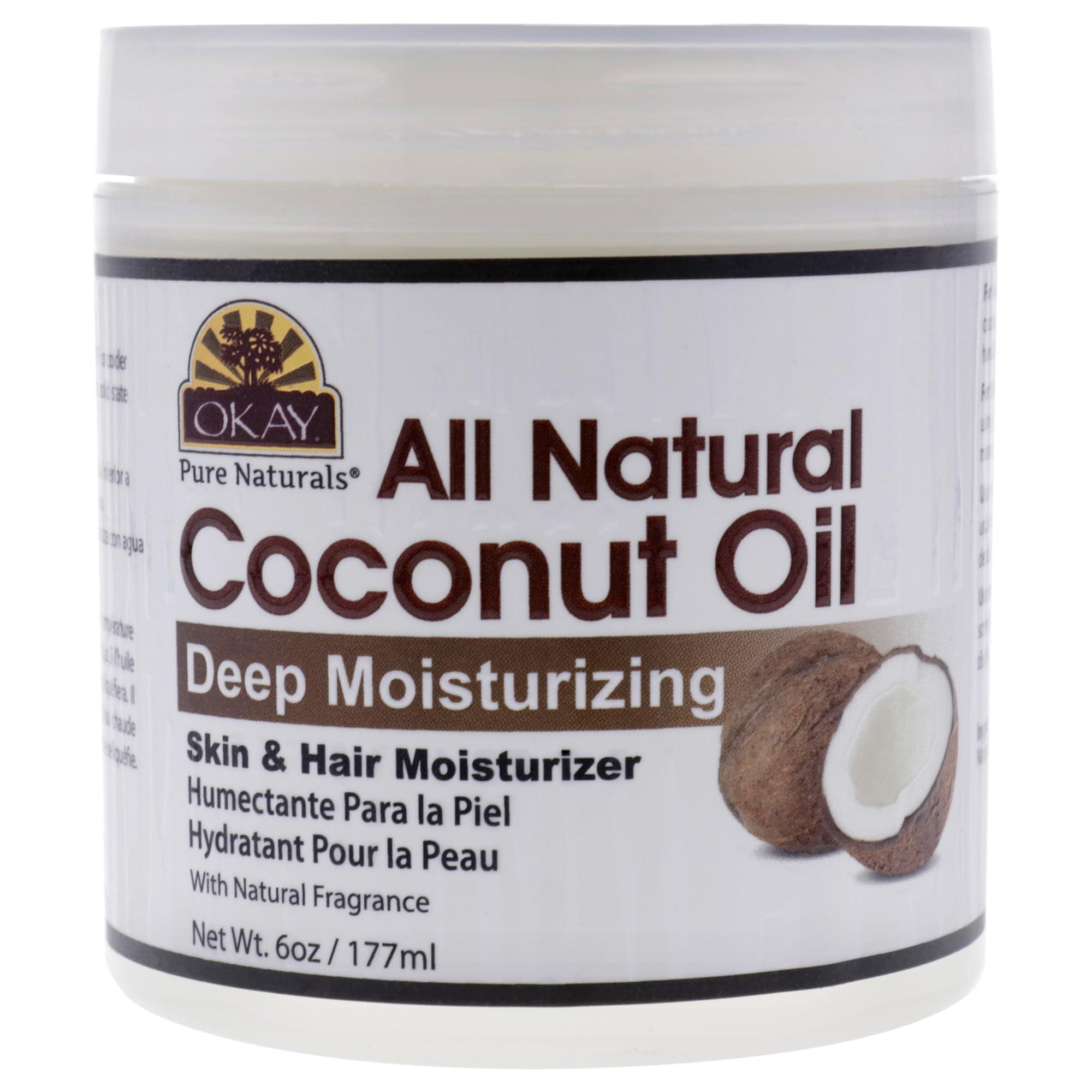 Okay Okay 100% COCONUT OIL for HAIR and SKIN in JAR 6oz / 177ml (Pack of 2)